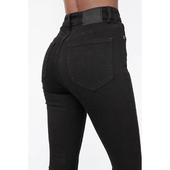 Zara High Waist Skinny Vintage Jeans Black Size 8 Stretch Denim - Picture 3 of 10